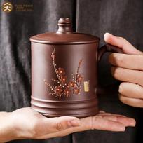 Jinxiangyu Purple Clay Cup, Kung Fu Tea Set, Office Cup, Yixing Original Ore Handmade Tea Cup, Plum Blossom Dark Fragrance Cup, 330ml