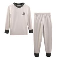Kids' Diamond Pattern Fleece Warm Underwear Set: Cozy Base Layer for Boys, Girls, and Teens, Autumn-Winter Pajamas. 100 cm
