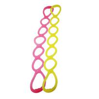 OEM 7 Holes Elastic Silicone Fitness Pilates Exercise Yoga Resistance Band Rope raudona