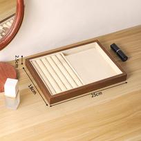 Velvet Lining Wooden Jewelry Display Tray Walnut Wood Dressing Table Organizer  Dressing Table Type B