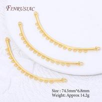 1/2Pcs 18K Gold Plated Brass Curved Multi-hole Bar Links Row Connector Charms For DIY Earrings Necklace Jewelry Making Parts 1 pcs