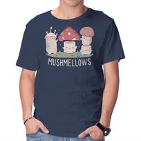 Unisex Crew Neck T-Shirt Mushmellows Kawaii Fungi Graphic Short Sleeve Casual Tee XXXL