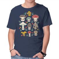 Unisex Crew Neck T-Shirt Kawaii Fungi Pattern Graphic Short Sleeve Casual Tee M