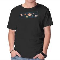 Unisex Crew Neck T-Shirt Sushi Solar System Graphic Short Sleeve Casual Tee M
