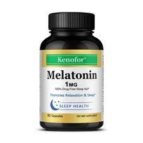 Melatonin 1mg Capsules, Gentle Nighttime Sleep Aid Support for Healthy Sleep Cycles, Relaxation & Jet Lag Management 120PCS