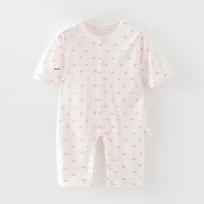 Summer Pure Cotton Eight-Sleeve Tagless Baby Girl Onesie Pajamas 80cm