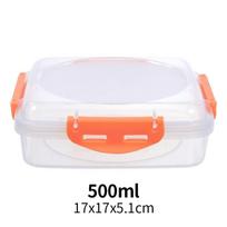 Sandwich Lunch Box Food-Grade Plastic Storage Container Square 0.5L Bread Sushi Rice Ball Breakfast Toast Outdoor Takeout