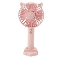 Portable USB Rechargeable Hand Held Fan, 3 Speed, Pink, 1200mAh