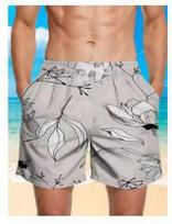 Quick-drying beach suits, full leaf print design, summer, breathable comfort shorts S
