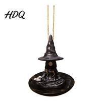 Easy Clean Bird Feeder Meditating Witch Feeder Outdoor Hanging Waterproof Resin