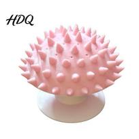 Cat Cheek Massager Mushroom Self Groomer Spiky Face Scratcher Pet Grooming Aid rožinė
