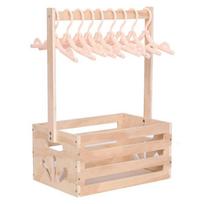 A25F-Wooden Baby Shower Gift Basket Closet Storage Crate, Nursery Hamper With Handle, Baby Product Included Hange