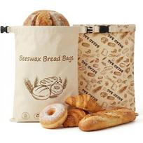 A25F-Reusable Beeswax Bread Bags(2-Pack), For Homemade Bread Storage-Extra Large 17  X 13 , Sourdough Compatible
