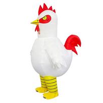 Pripučiamas baltas gaidžio kostiumas suaugusiems 150-190cm balta
