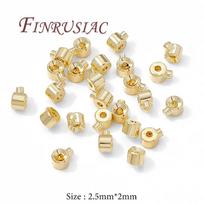 2.5mm 3mm 18K Gold Plated Crimp End Beads,Crimp Beads For Jewelry Making Supplies,Necklace End Bead,Bracelets Accessories 10 pieces
