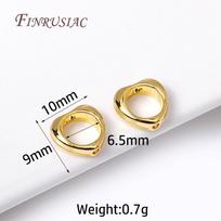 18K Gold Plated Heart Frame Beads Spacer Connectors Through Hole Bead Circle DIY Bracelet Earrings Beading Jewelry Making 10 Pieces