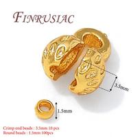 110PCS 18K Gold Plated Crimp Ends&Crimps Beads For Jewelry Making,Crimp Cover beads,DIY Accessories Bracelets Connectors