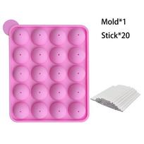 20 Grids Lollipop Mold Cake Pops Mold Chocolate Candy Silicone Mold Pop Lollipop Maker Tool Cake Baking Mold For Handmade Bake