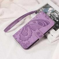 Leather Wallet Flip Case for Motorola Moto Edge 60 70 X70 Air G86 G56 G06 G67 Pro Fusion Power | Butterfly Embossed Design Motorola Edge 70 Fusion+ violetinė