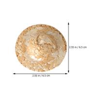 10Pcs Mini Sombrero Straw Hat for DIY Art Projects Woven Handmade Craft Supplies Small Decorative Hats for Crafting chaki