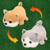 1Pc 30/40CM Cute Reversal Shiba Inu Cat Plush Toys Kawaii Flip over Pillow Stuffed Soft Dolls Lovely Dolls Birthday Gift 30cm