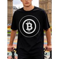European sizes Bitcoin Logo Design Comfortable Round Neck Top Suitable for Daily Wear Easily Showcasing Your Health And Vitality S juoda