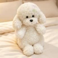 46cm Kawaii meškiuko šunelio pliušinis kuprinė saldus animacinis šunelis peties krepšys studento kailinis krepšys pliušinis garbanotas pudelis mokyklinė kuprinė vaikams mergaitei 46cm balta