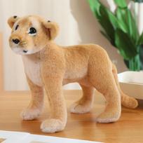 Realistiški pliušiniai žvėrių žaislai Mielas laukinis tigras Liūtas Leopardas Švelni kimštinė gyvūno lėlė Šauni namų puošmena Vaikų dovana 22x38 cm brown