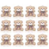 12pcs Bear Baby Shower Favors For Guest Mini Toy Bear Keychains Thank You Tags Organza Bag Baby Shower Gifts Birthday Parties