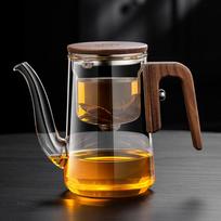 JUSTINLAU Home Glass Teapot Heat-Resistant Magnetic Kung Fu Tea Kettle One-Click Water Outlet Tea Brewer with Water Separation