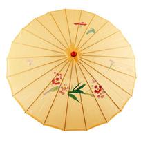 82/84cm Šilkinio audinio moteriškas skėtis Japoniškos vyšnios žiedai Senovinis šokio skėtis Dekoratyvinis kiniško stiliaus aliejumi impregnuoto popieriaus skėtis geltona