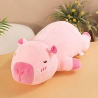 60cm-100cm Kawaii Cartoon Giant Strip Capybara Plush Doll Pillow Lying Brown Orange Wings Creative Capybara Plush Toy Home Decor 38cm rožinė