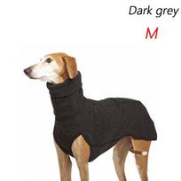 Useful Warm Soft Greyhound Costumes Pitbull Coat Jacket Harness Vest Pet Hoodie Coat Dog High Collar Sweater (dark grey,L) tamsiai pilka spalva
