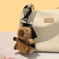 Dr. Capybara Hanging Accessories Cute Animal Stuffed Plush Toys Congratulations Capybara Keychain Backpack Charm Doll Gifts 12cm