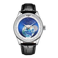 Hip Hop Moon Phase Men Automatic Mechanical Watches Leather Luxury Dress Waterproof Luminous Wrist Watches Wrist Watches sidabras