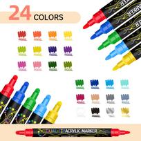 24/36/48/60 Colors Dual Tip Acrylic Paint Pens Markers, Premium Acrylic Paint Pens for Halloween Decorations, Wood, Canvas