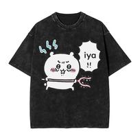 Chiikawas Fighting Cute Kawaii Anime Washed T Shirts Streetwear Hip Hop Retro TShirt  Tees Men Women Cotton Oversize Printed 2XL