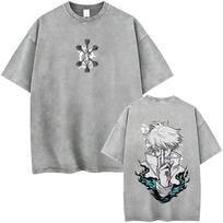 Hot Sale Anime Jujutsu Kaisen Gojo Satoru Vintage Washed Tshirt Men Women Cartoon Manga Tshirts Mens Retro Oversized T Shirts 2XL