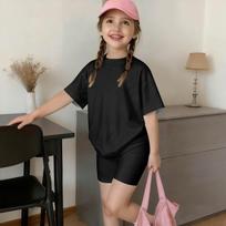 Infant Baby Girls Boys Loose T-shirt+Pants Print Outfits Set 100 juoda