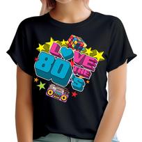 I Love The 80s Fancy Dress Globe Hen Party Neon Festival Unisex T-Shirt XXXL
