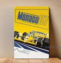 Ayrton Senna Monaco  Race Metal Poster  Collectable Sign Size 20x30cm（7.8x11.8inch）