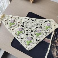 Cherry Ethnic Style Turban Flower Crochet Bandana Cute Floral Knitted Headband  Girls Style6