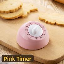 Digital Display Mechanical Kitchen Timer Battery Free Cooking Timer New Electronic Timer  Home rožinė