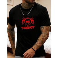 Men's THE PRODIGY Graphic T-Shirt Beige Crewneck Tee with Bold Red Text Lightweight Breathable Shirt for Everyday & Formal Outfits All-Season S juoda
