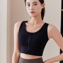 High-Impact Mesh Zipper Sports Bra with Integrated Chest Pad M