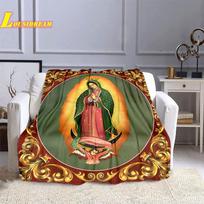 Jėzaus ir Dievo Motinos spausdinimo antklodė Religinis tikėjimas Antklodė Vaikams Šilta antklodė Sofa Patalynė Biuro pietūs Antklodė Gimtadienio dovana 75x90cm