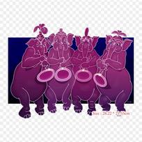 Pink Elephant On The Elephant Matriarch Pink Elephants Iron on Heat Transfer Printing Vinyl Patches Sticker for Clothes DIY Appliques Washable Patches
