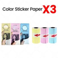 Colorful Self-Adhesive Thermal Paper-57 x30 mm, Thermal Sticker Paper Waterproof,Oilproof,Scratchproof,Black Text on Pink/Blue/Yellow narcizas