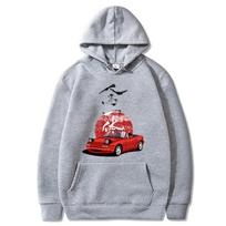 JDM Drift Raudonas Automobilis Mada Spausdintas Džemperis Moterims y2k Kasdienis Džemperis su Gobtuvu Moteriškas Puloveris Didelio Dydžio Unisex Drabužiai S
