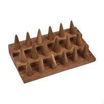 18 Pirštų Medinis Žiedų Laikiklis Organizatorius Tvirtas Rudas Dekoratyvinis 7.8x4.7x2.7inch Prekybai brown